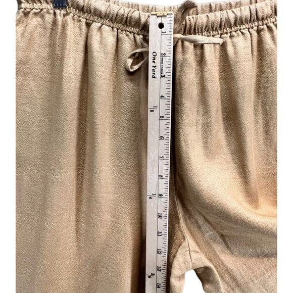 J Jill Pants Womens M Golden Brown Linen Pull On Stretch Lagenlook Soft Girl - Picture 6 of 10